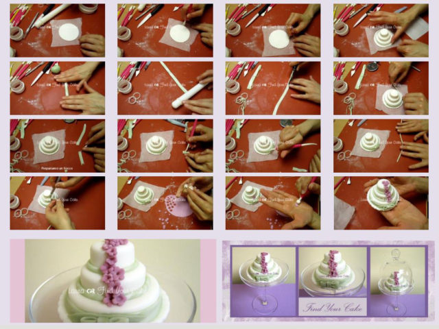 Mini wedding cake con fiori lilla