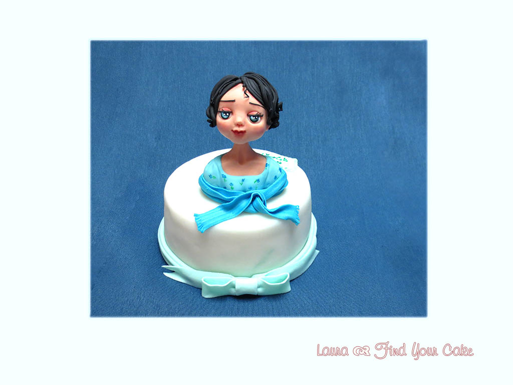 Cake topper La bambolina dagli occhioni blu