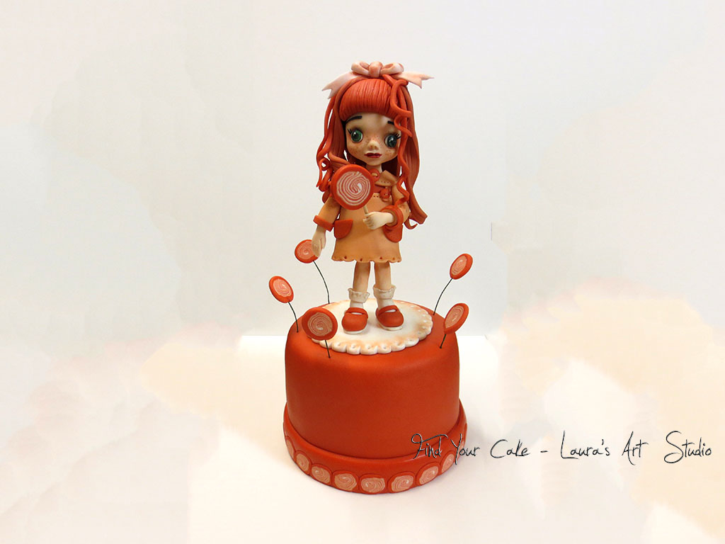 La bambina con il lecca lecca – Cake topper